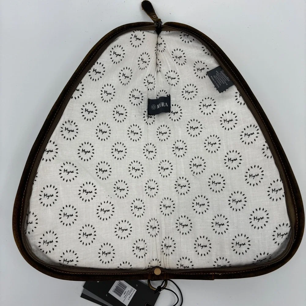 Myra Dusty Trail Pistol Pouch Case  15in Brown White Cowhide Suede S-9595 New